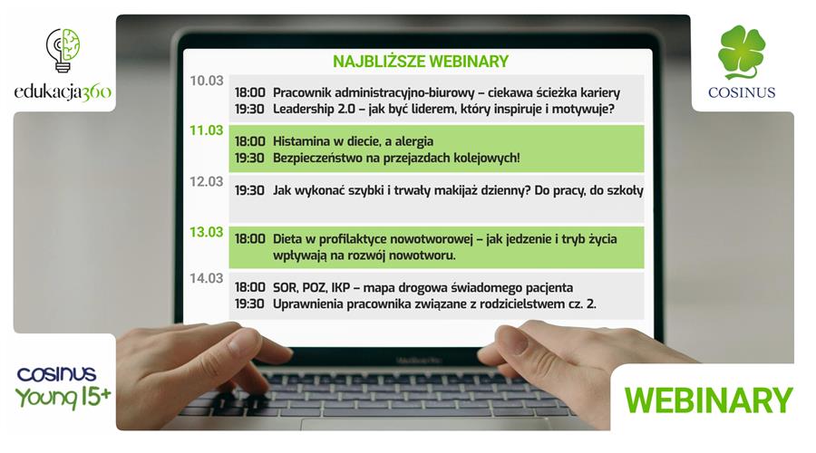 Zapraszamy na kolejne bezpłatne webinary!