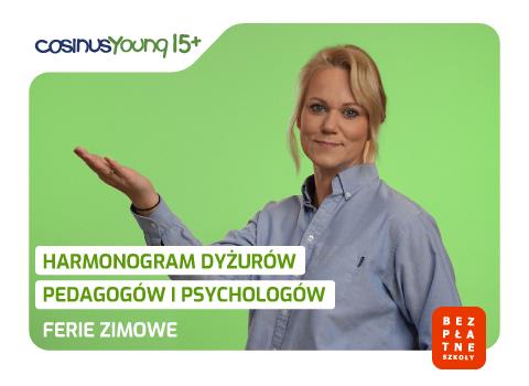 Harmonogram dostępności Psychologów i Pedagogów podczas ferii