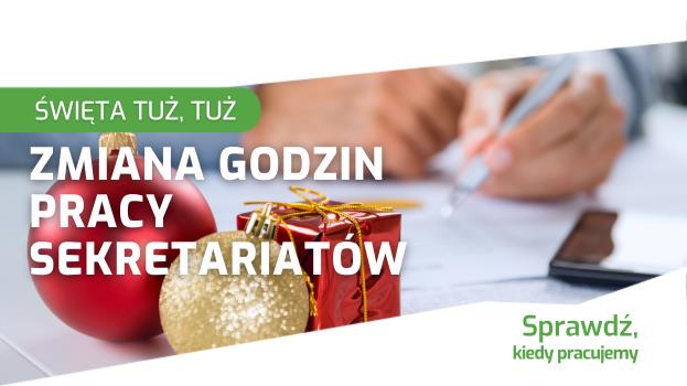 Zmiana godzin pracy sekretariatów